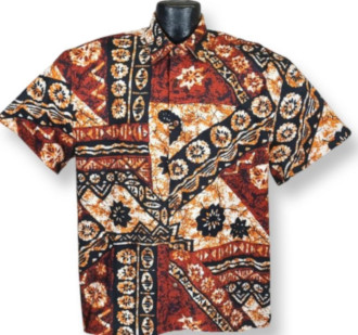 Traditional Hawaiian Tapa bark cloth Hawaiian shirt